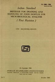 bis hfms|IS 5404 (1984): Methods for Drawing and Handling of Food .